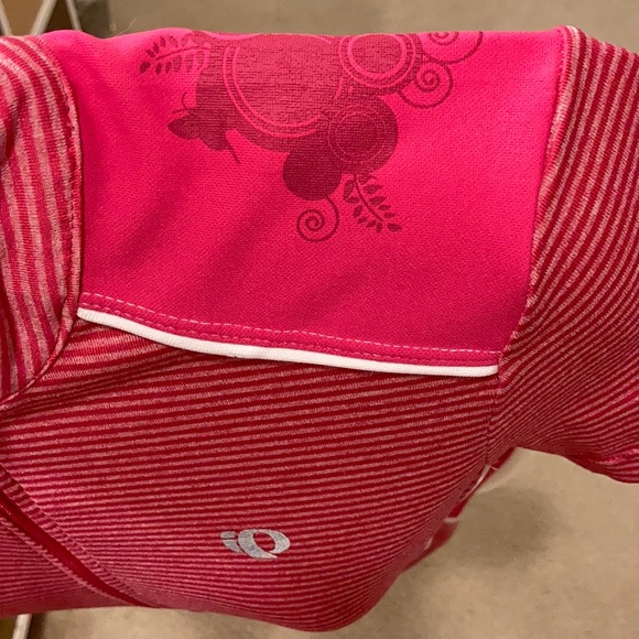 PEARL IZUMI SELECT full zip front Pink & White stripe and flower jersey Sz Small - Picture 11 of 16